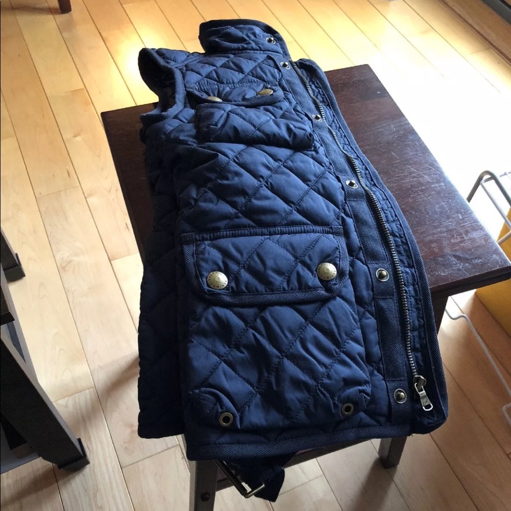 Ralph Lauren navy vest with belt, size s7 NWT